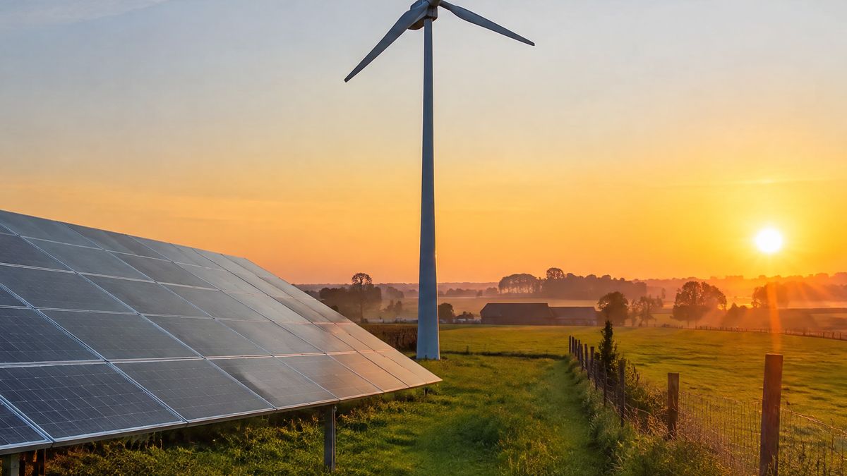 Windturbine in een landschap