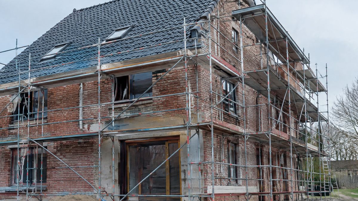 Woning tijdens een renovatie