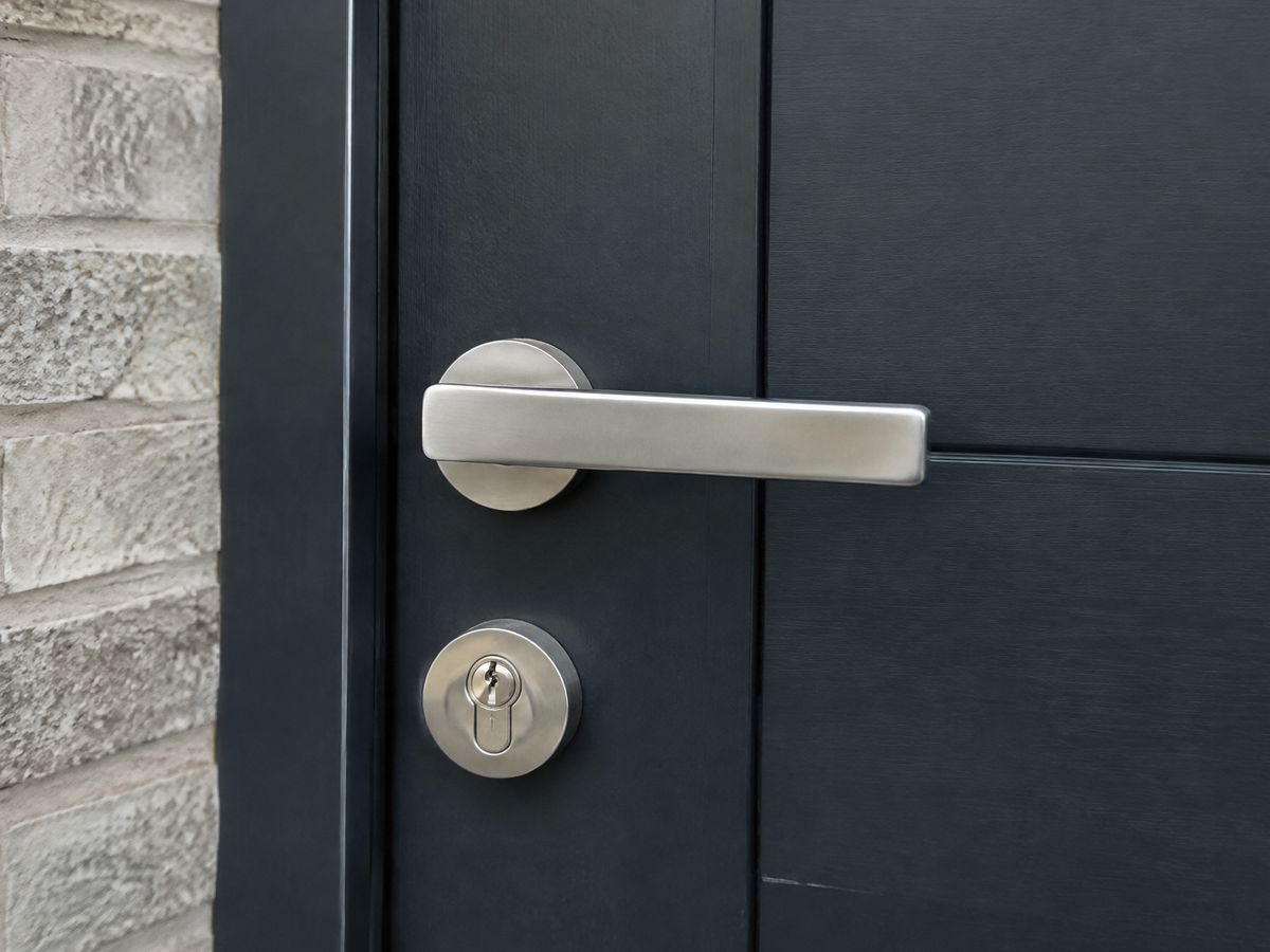 Garagepoort en voordeur van een woning