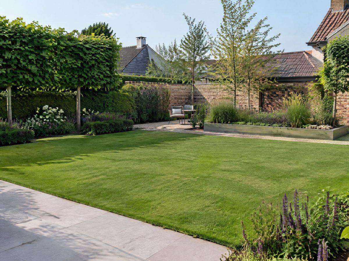 Verzorgde tuin met terras