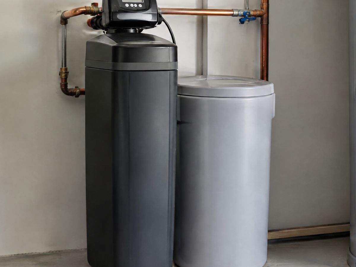 Technische ruimte met boiler en waterontharder